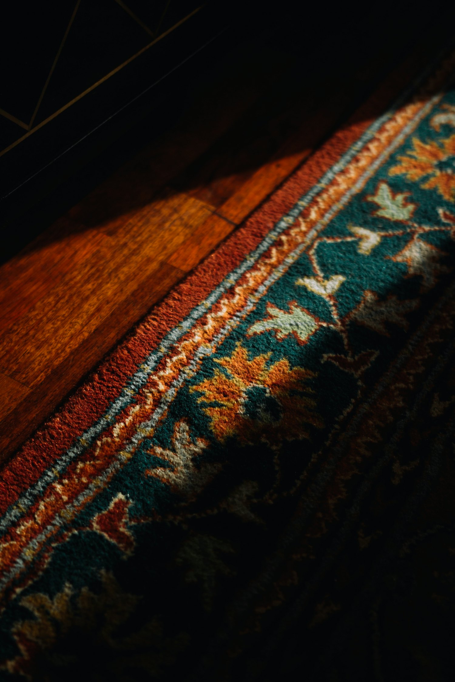 Patterned carpet.