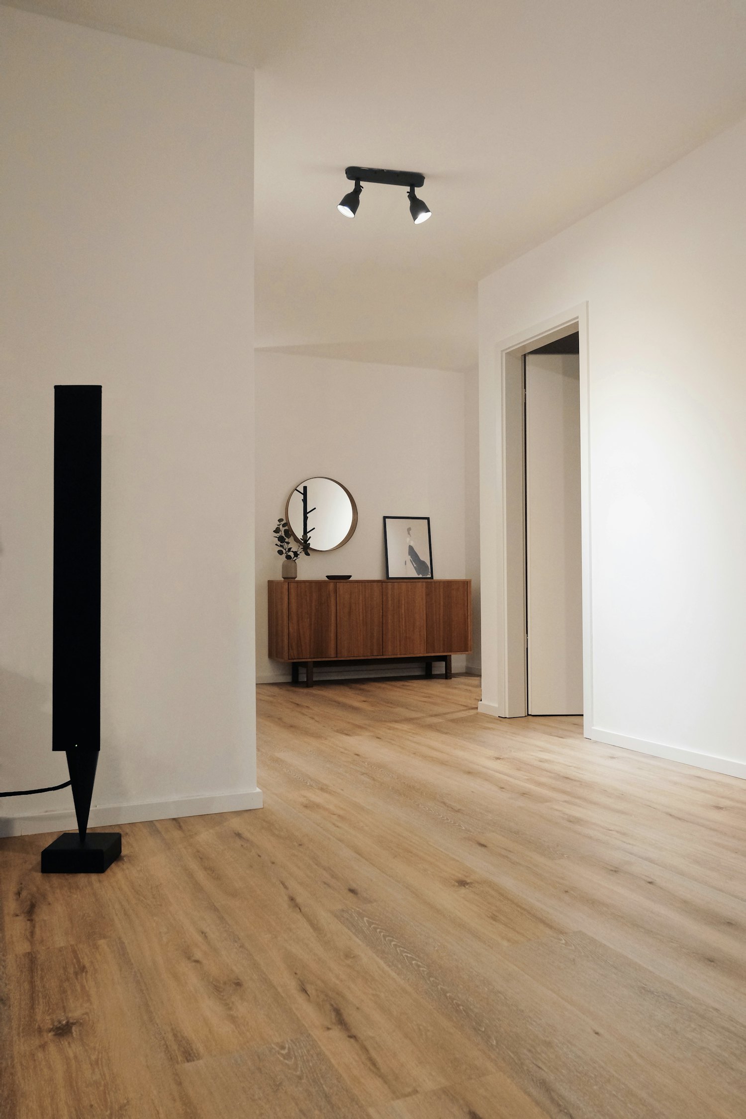 Hardwood flooring.